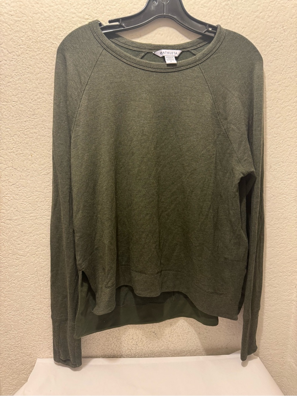 Athleta Olive Green Crewneck Pullover Sweatshirt
